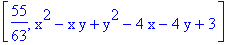 [55/63, x^2-x*y+y^2-4*x-4*y+3]